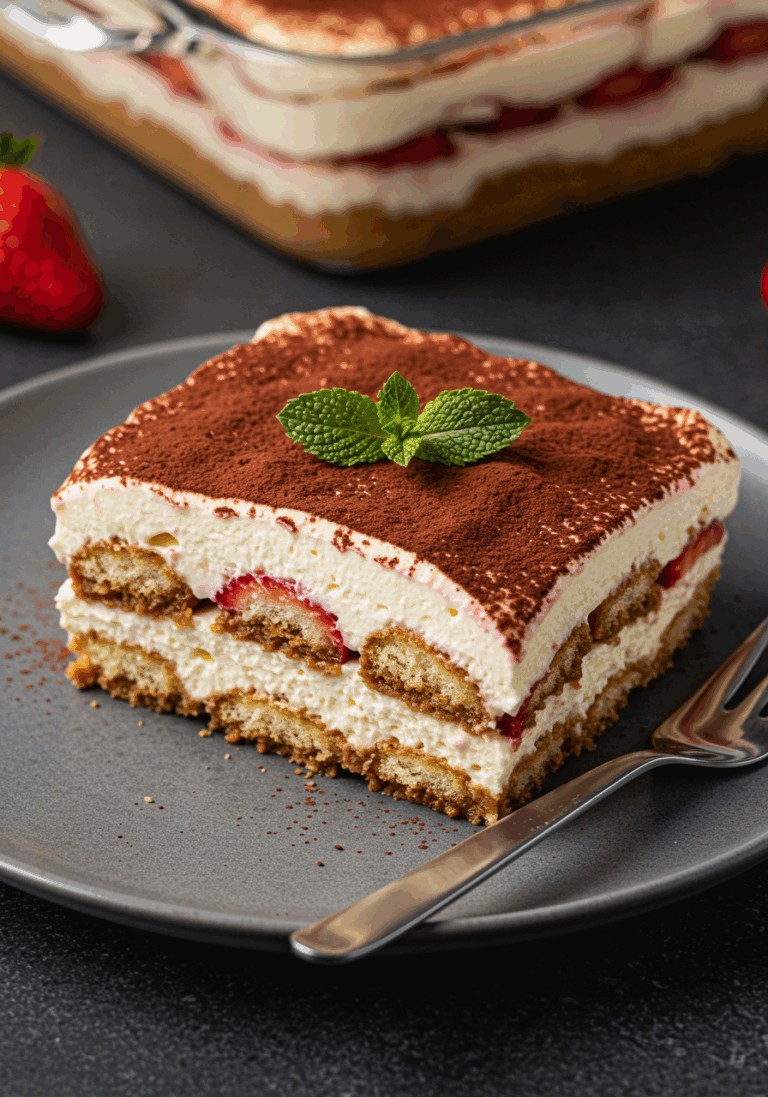 Erdbeer Tiramisu ohne Ei