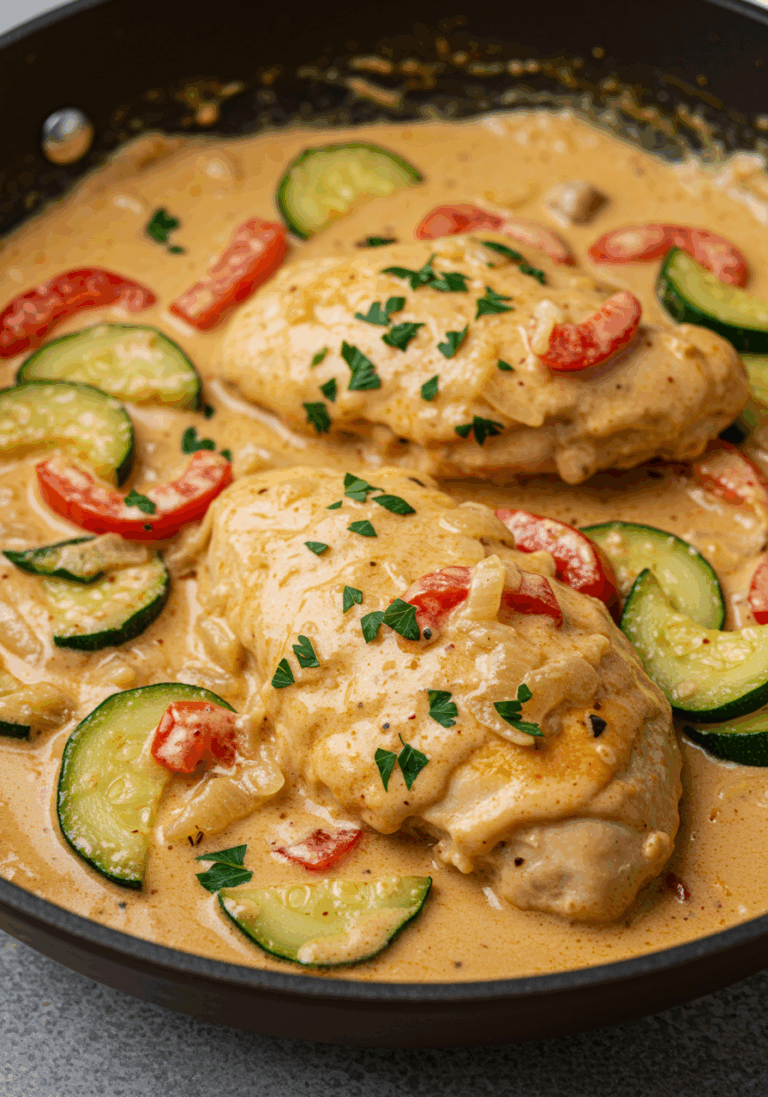 Paprika-Zucchini-Sahne-Hähnchen