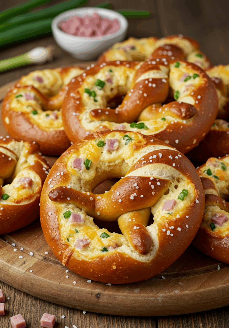 Gefüllte Brezeln mit Schmand & Käse