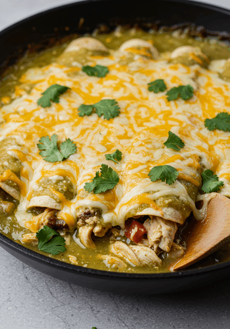 Grüne Chile Hähnchen Skillet Enchiladas