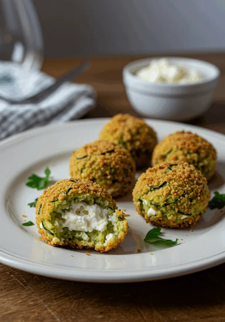 Knusprige Zucchini-Feta-Bällchen