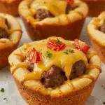 Cheeseburger Muffins mit Pizzateig