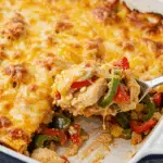 Käsiger Fajita Hähnchen Auflauf