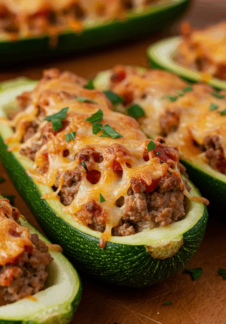 Gefüllte Zucchini Schiffchen