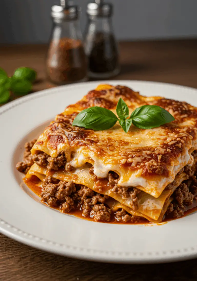 Klassische Lasagne Bolognese mit Bechamelsoße