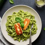 Halloumi mit Zucchini-Pesto-Nudeln