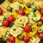 Bunte Ravioli-Gemüse-Pfanne