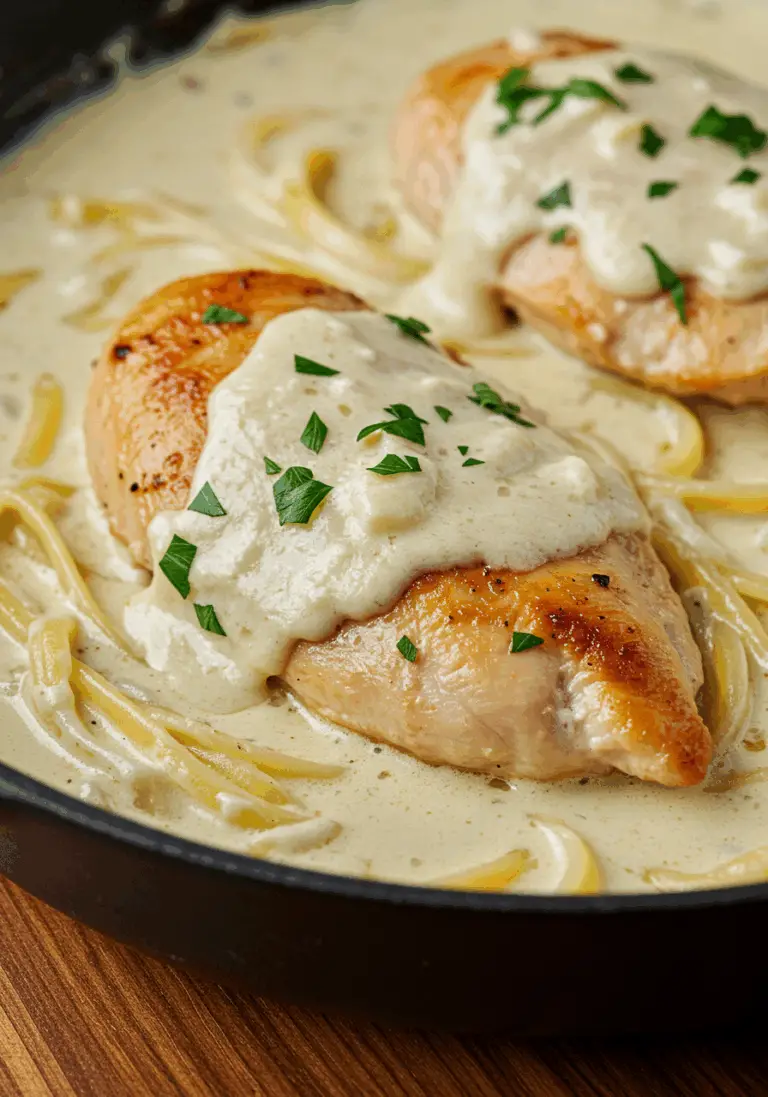 Hähnchenfilet in Frischkäse-Parmesan-Soße