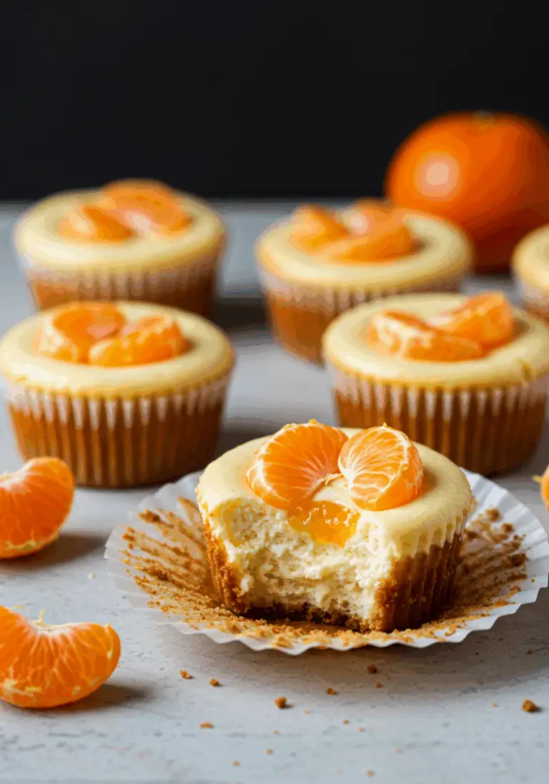 Käsekuchen-Muffins mit Mandarinen