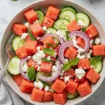 Melonen Feta Salat Pinienkerne