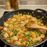 Ein-Topf-Hähnchen und Reis