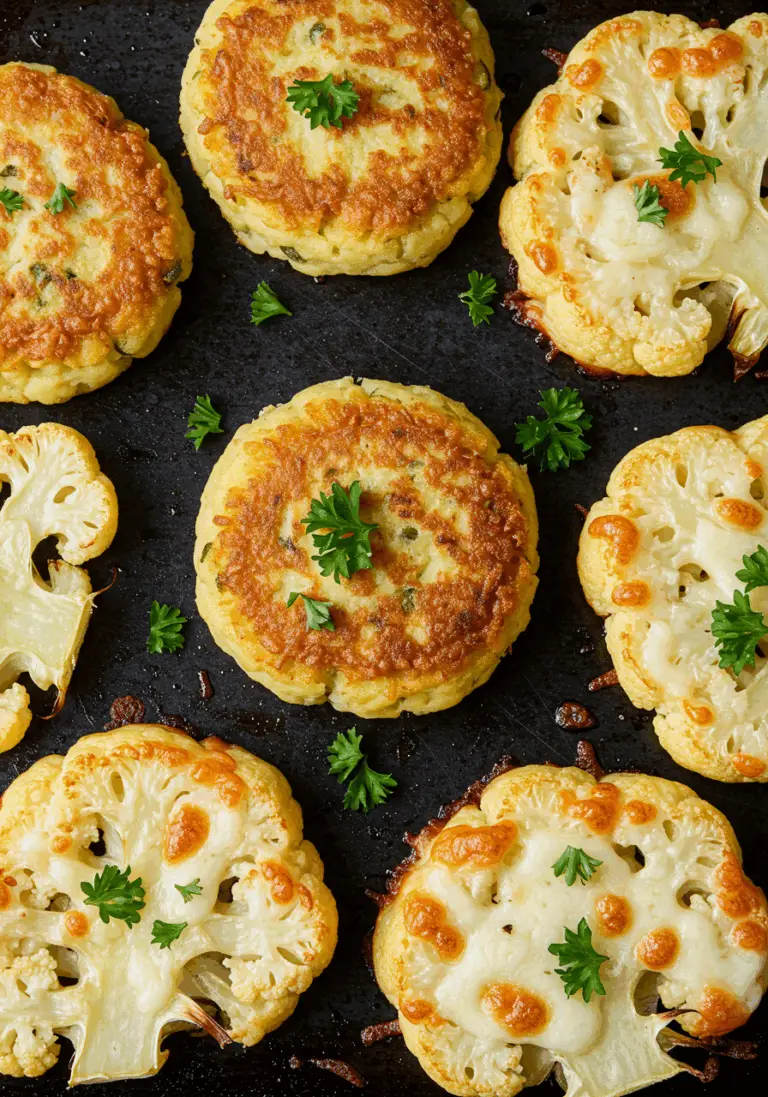 Gebackene Mozzarella Blumenkohlsteaks