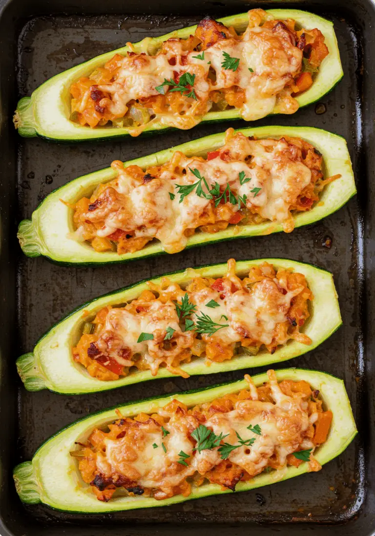 Vegetarisch gefüllte Zucchini