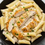 Cremiges Knoblauchbutter-Huhn & Rigatoni in Parmesan-Soße