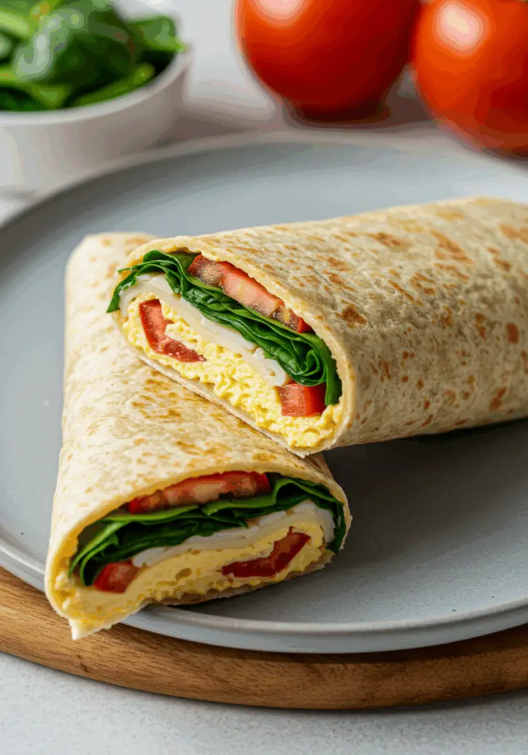 Spinat Käse Frühstück Wrap