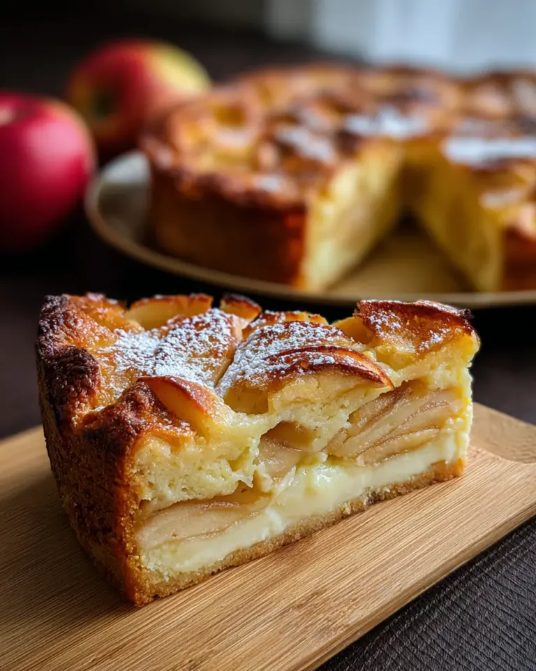 Apfelkuchen mit Pudding