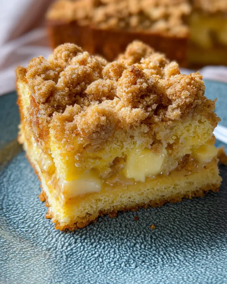 Apfelkuchen mit Vanillepudding und Streuseln