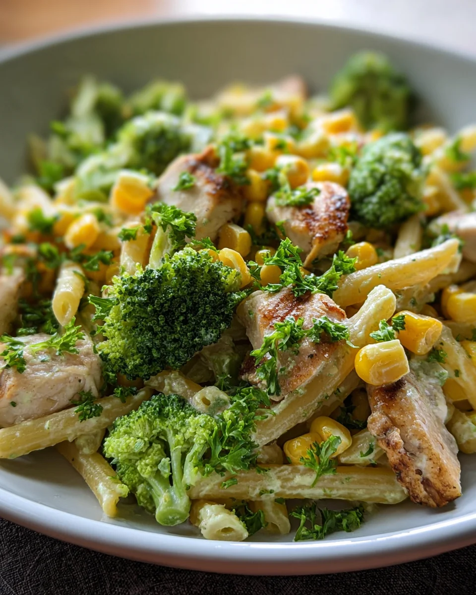 Brokkoli-Mais-Nudeln