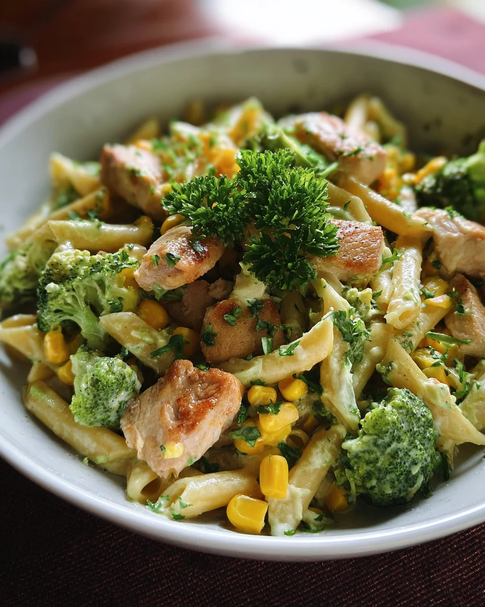Brokkoli-Mais-Nudeln