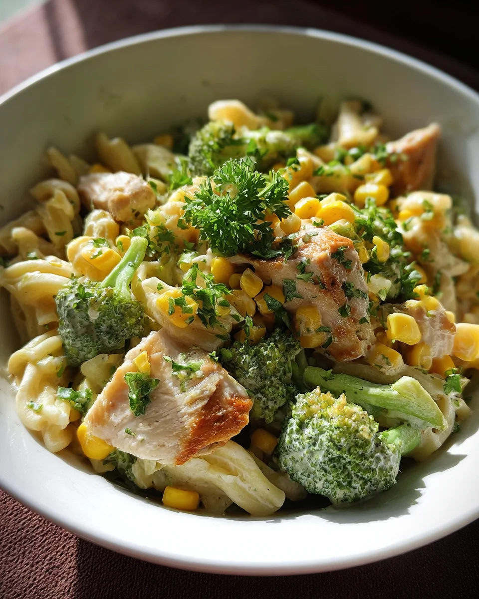 Brokkoli-Mais-Nudeln