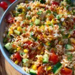 Bunter Reissalat mit Pesto Dressing