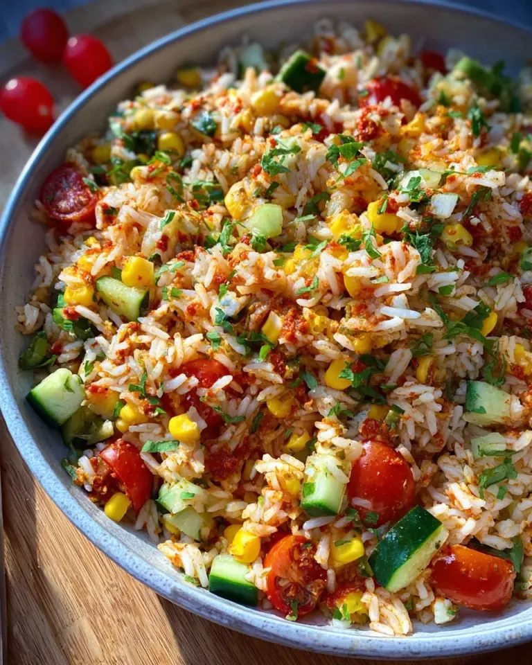 Bunter Reissalat mit Pesto Dressing