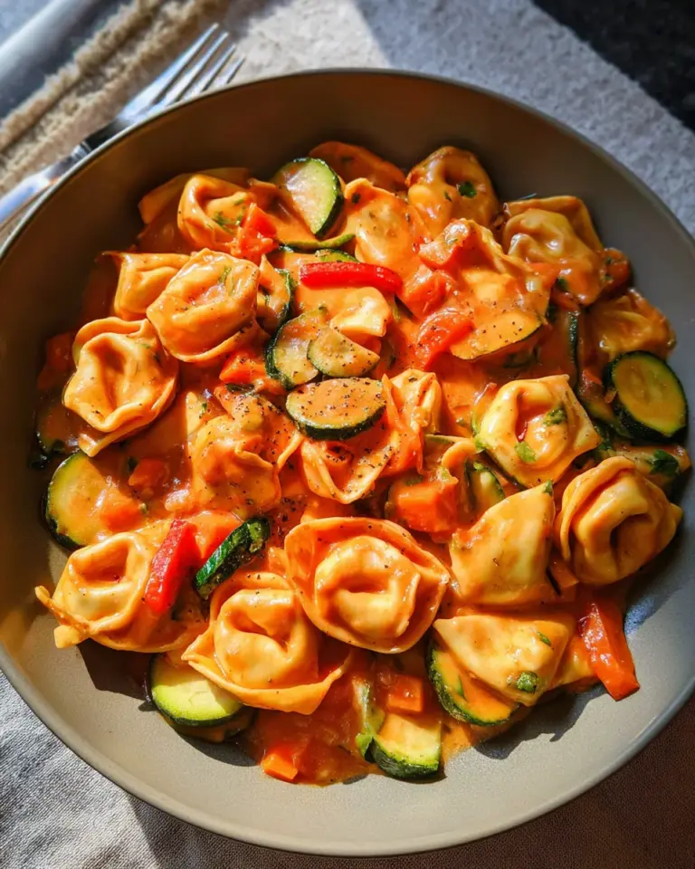 Cremige Tortellini-Pfanne mit Gemüse