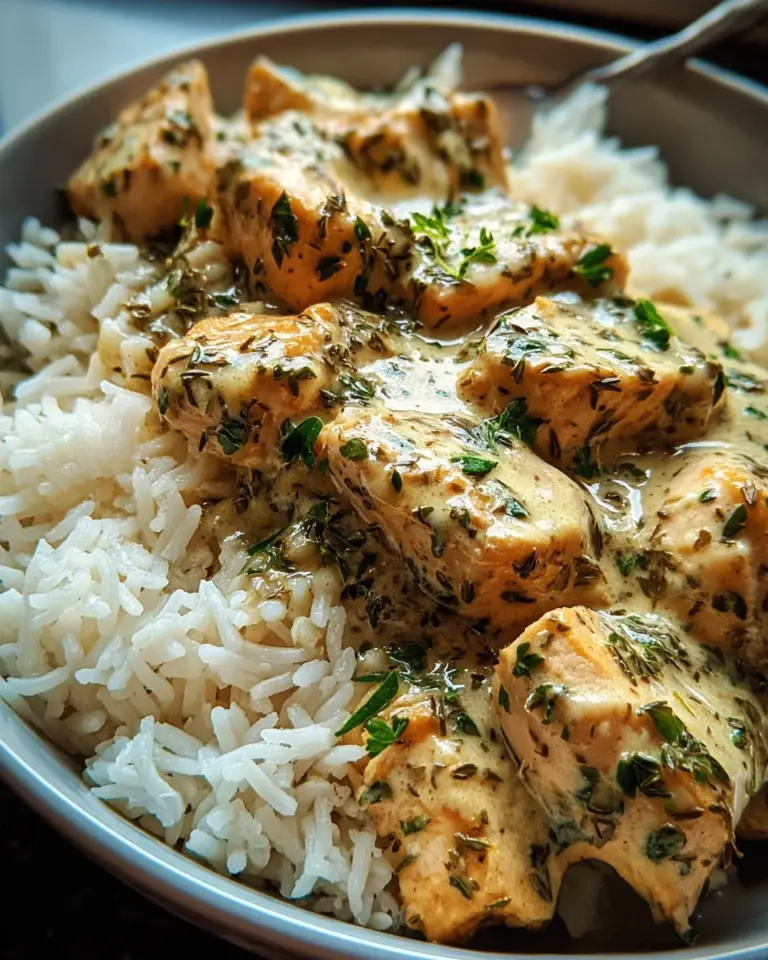 Cremiges Kräuterhähnchen mit Basmatireis