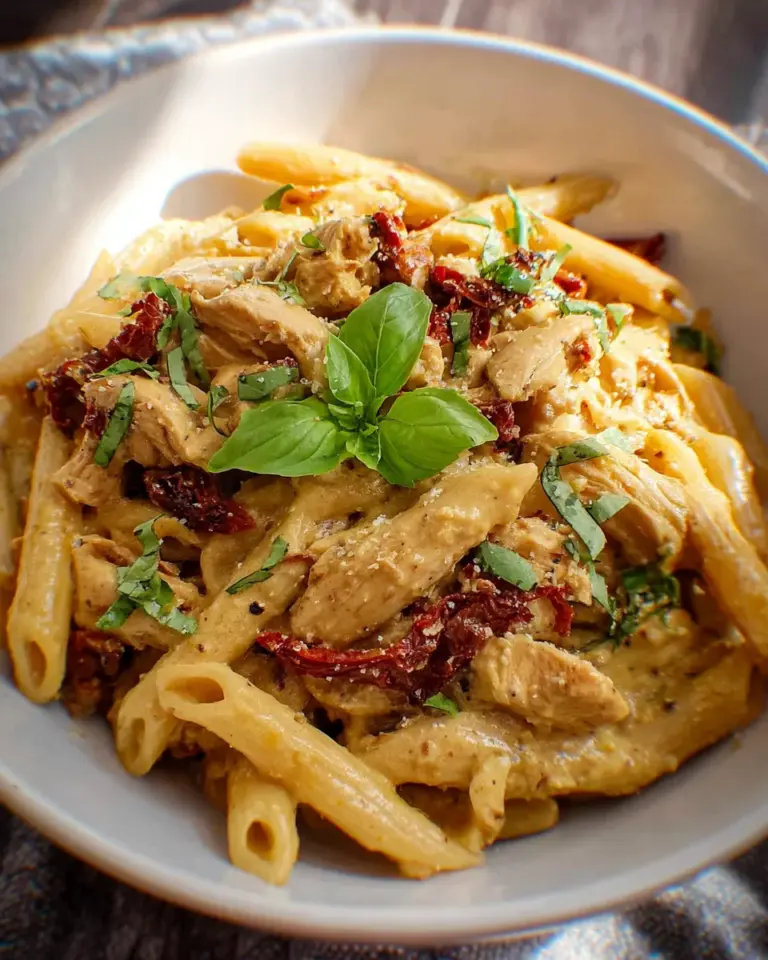 Einfache vegane Marry Me Chicken Pasta