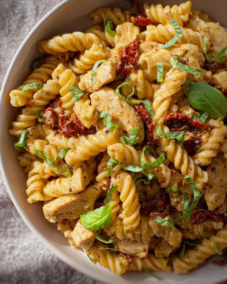 Einfache vegane Marry Me Chicken Pasta