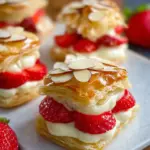 Erdbeer Bienenstich Teilchen aus Blätterteig