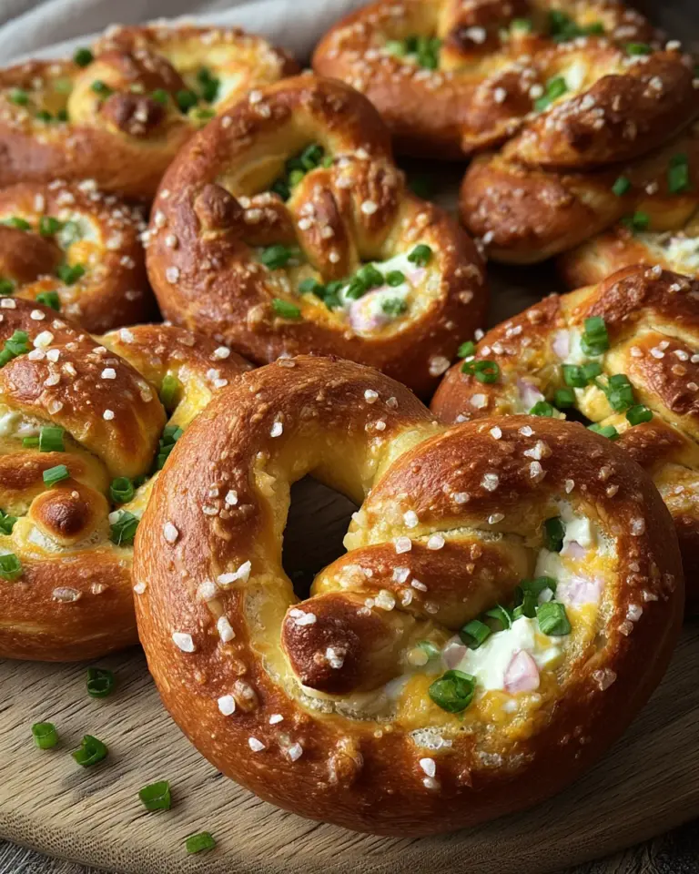 Gefüllte Brezeln mit Schmand & Käse