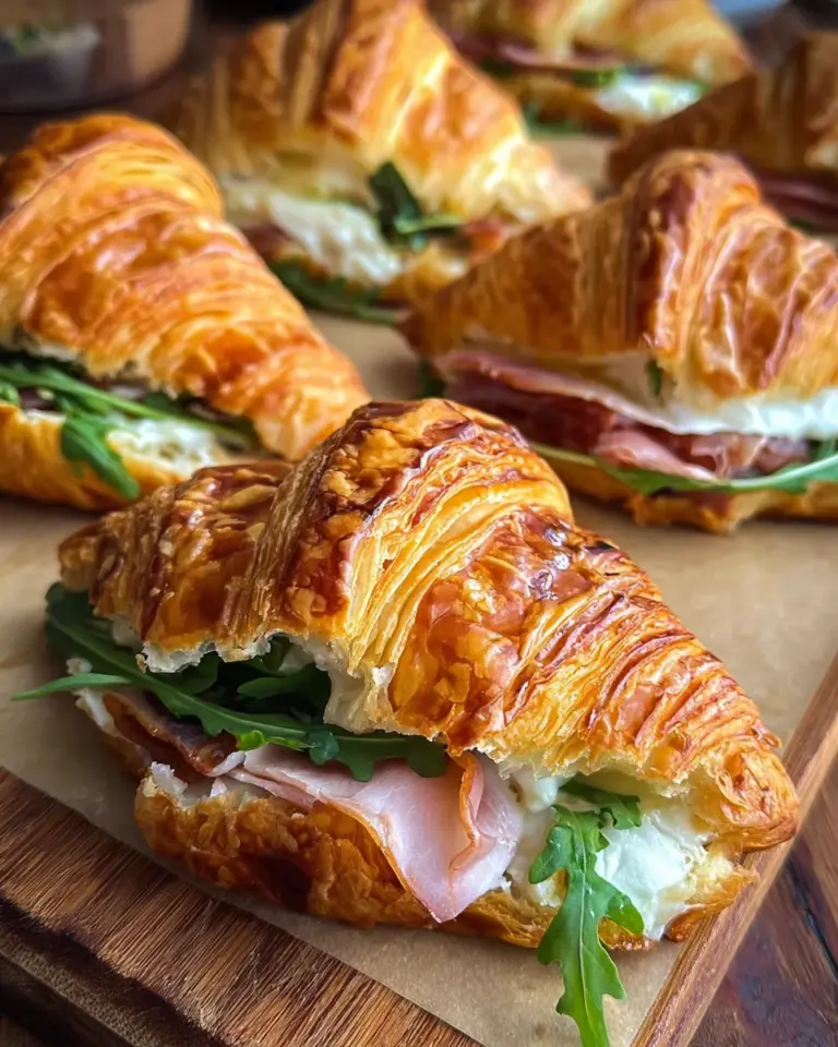 Gefüllte Croissants (herzhaftes Blätterteig Rezept)