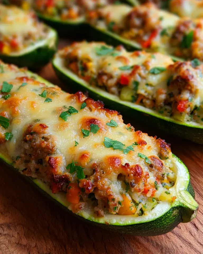 Gefüllte Zucchini Schiffchen