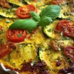 Gemüsegratin mit Pestosauce