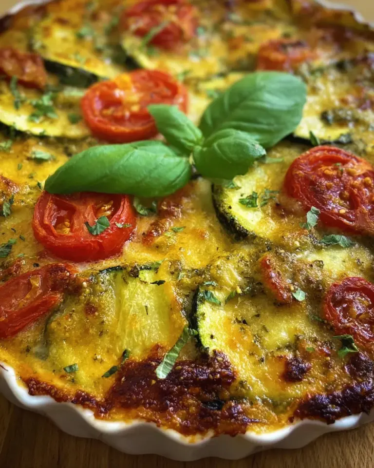 Gemüsegratin mit Pestosauce