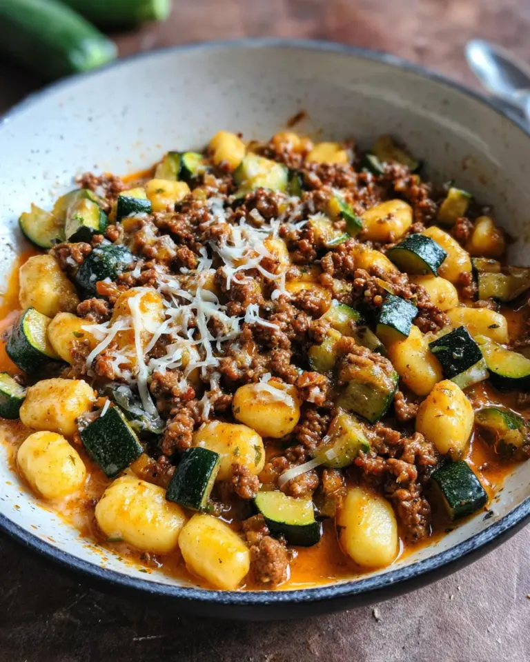 Gnocchi - Zucchini - Pfanne mit Hackfleisch