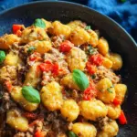 Gnocchi Pfanne mit Hackfleisch und Paprika