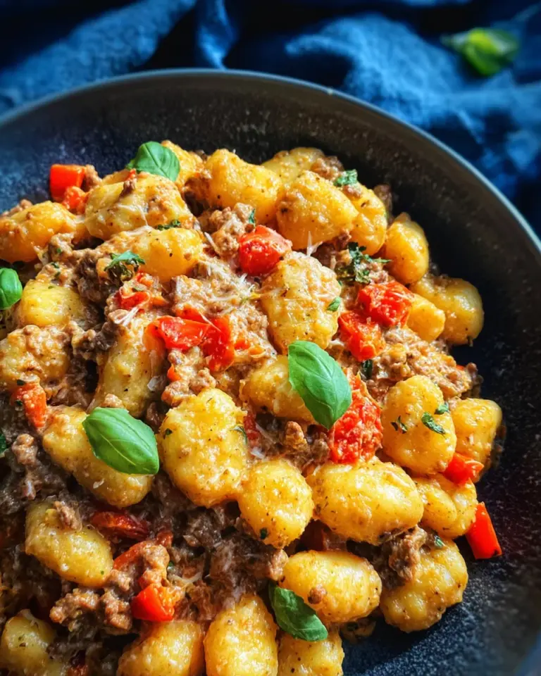 Gnocchi Pfanne mit Hackfleisch und Paprika