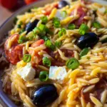 Griechische Reisnudeln mit Tomaten, Feta und Oliven