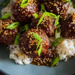 Hackfleischbällchen aus der Pfanne in Sesam-Teriyaki-Sauce (einfaches Rezept)