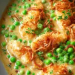 Hähnchen mit Erbsen in Senf-Sahne-Sauce