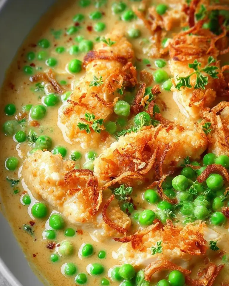 Hähnchen mit Erbsen in Senf-Sahne-Sauce