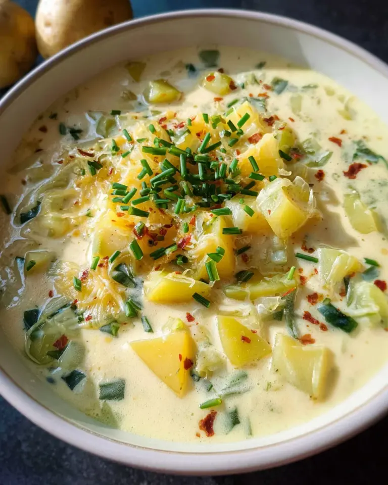 Käse-Lauch-Suppe mit Kartoffeln