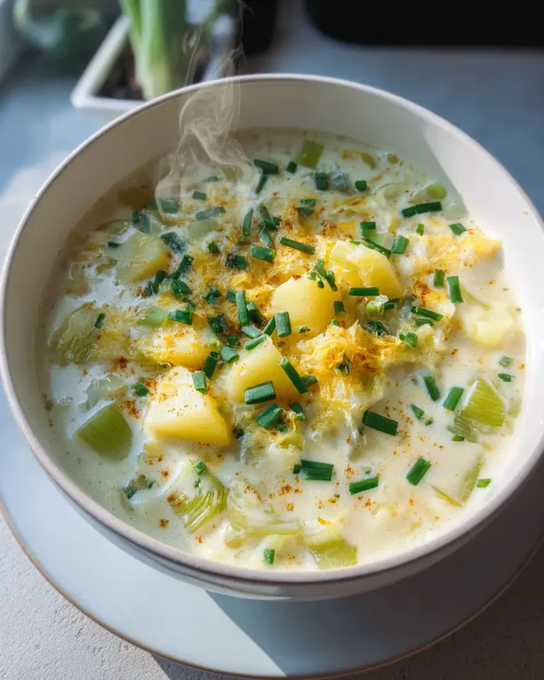 Käse-Lauch-Suppe mit Kartoffeln