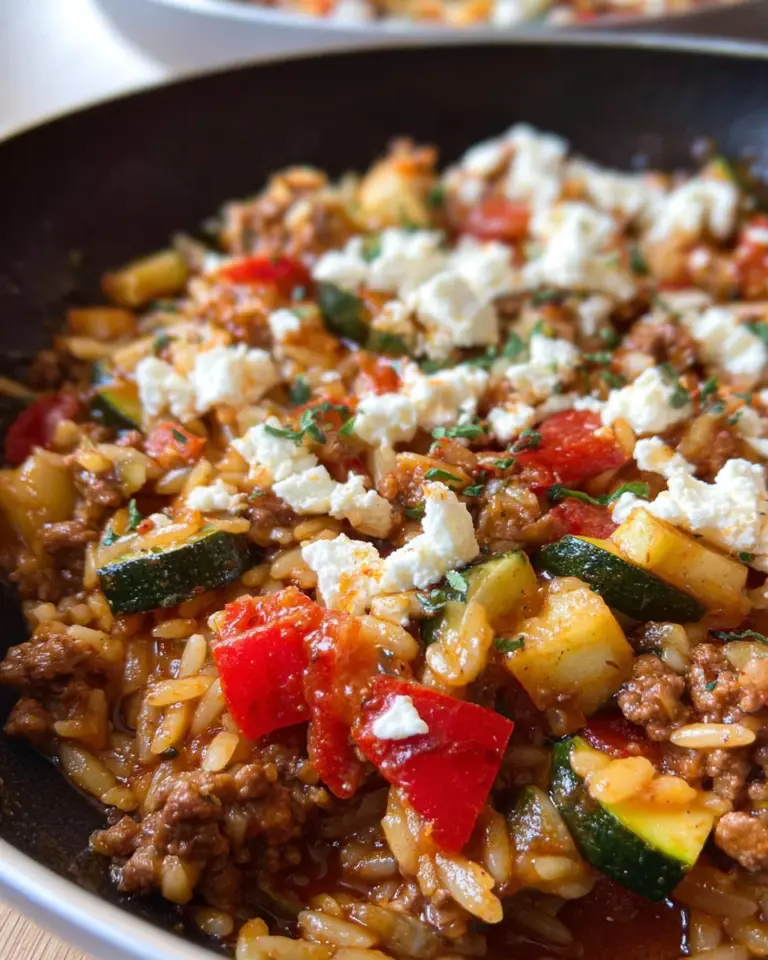 Kritharaki Hackfleisch Pfanne