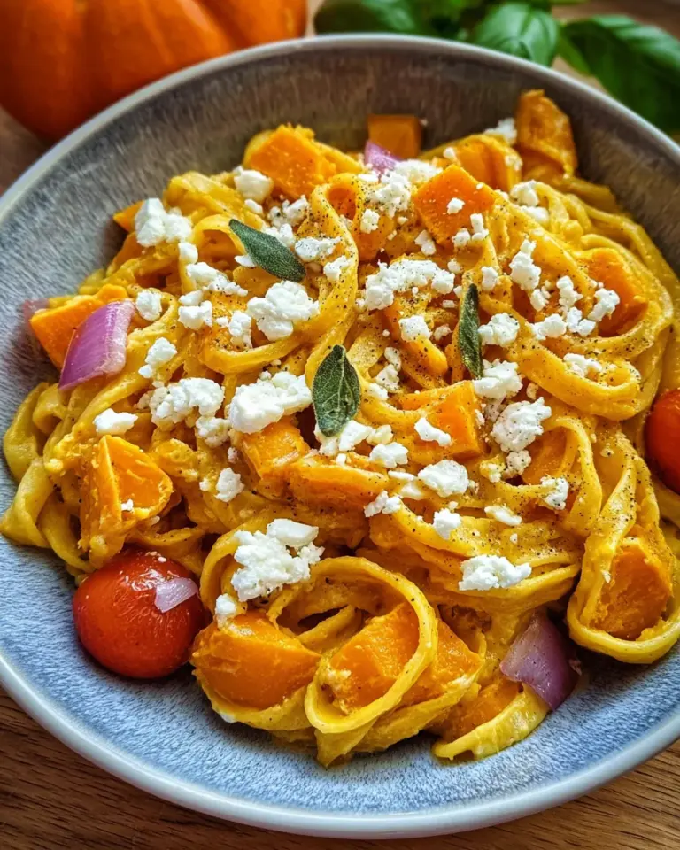 Kürbis Feta Pasta