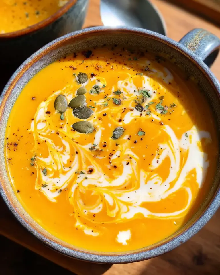 Kürbissuppe mit Kokosmilch und Ingwer