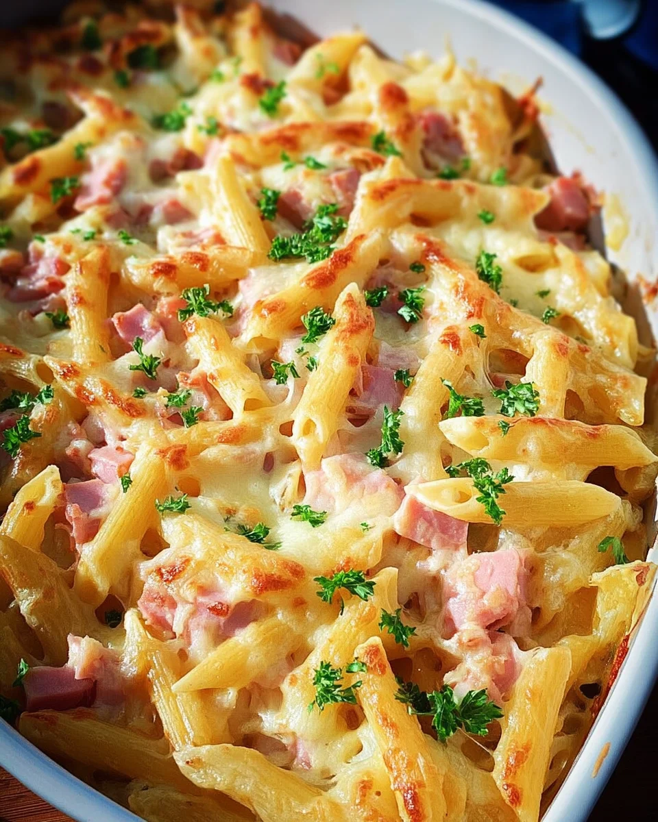 Nudel-Schinken-Gratin