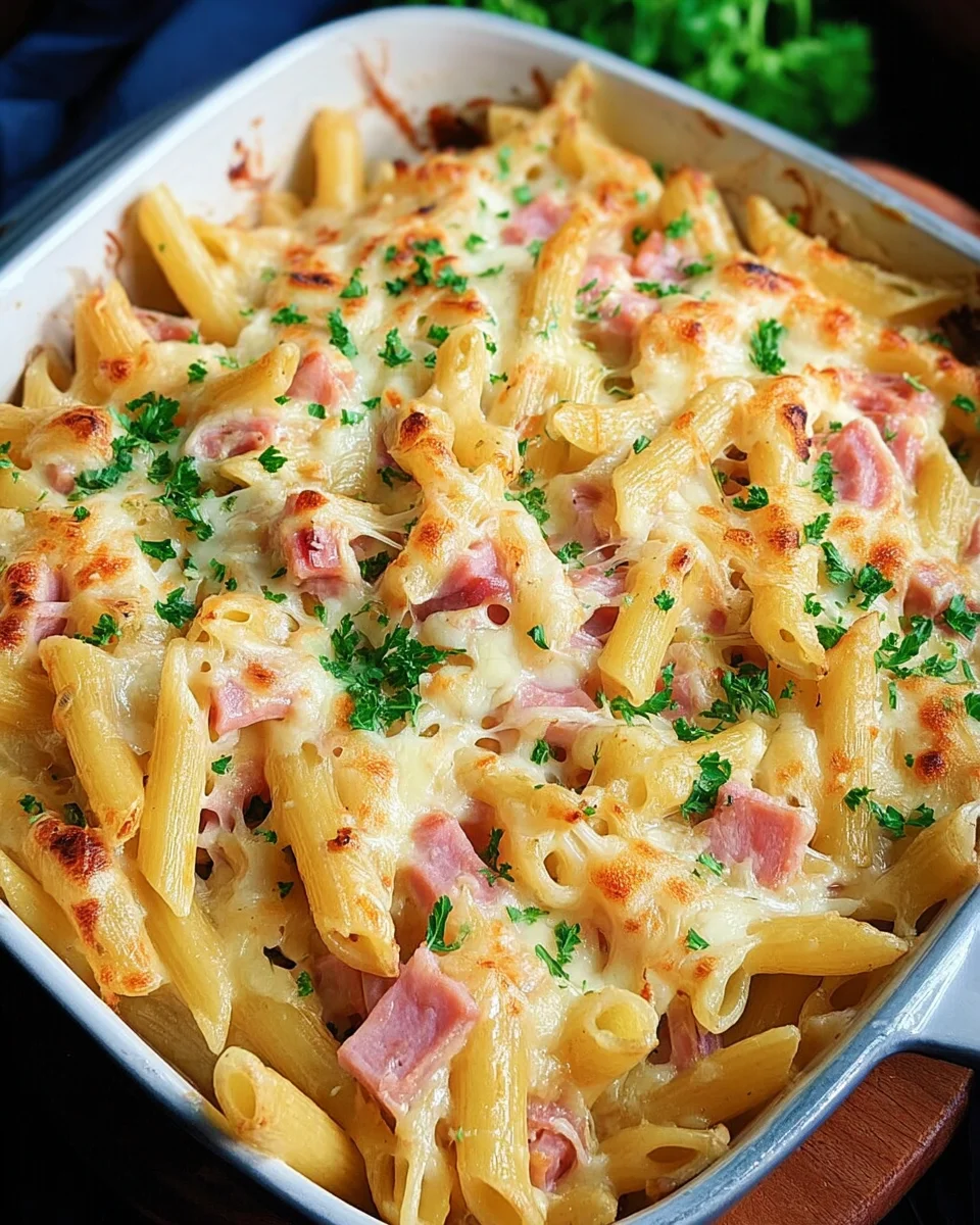 Nudel-Schinken-Gratin